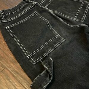 Straight leg painter pant in black denim